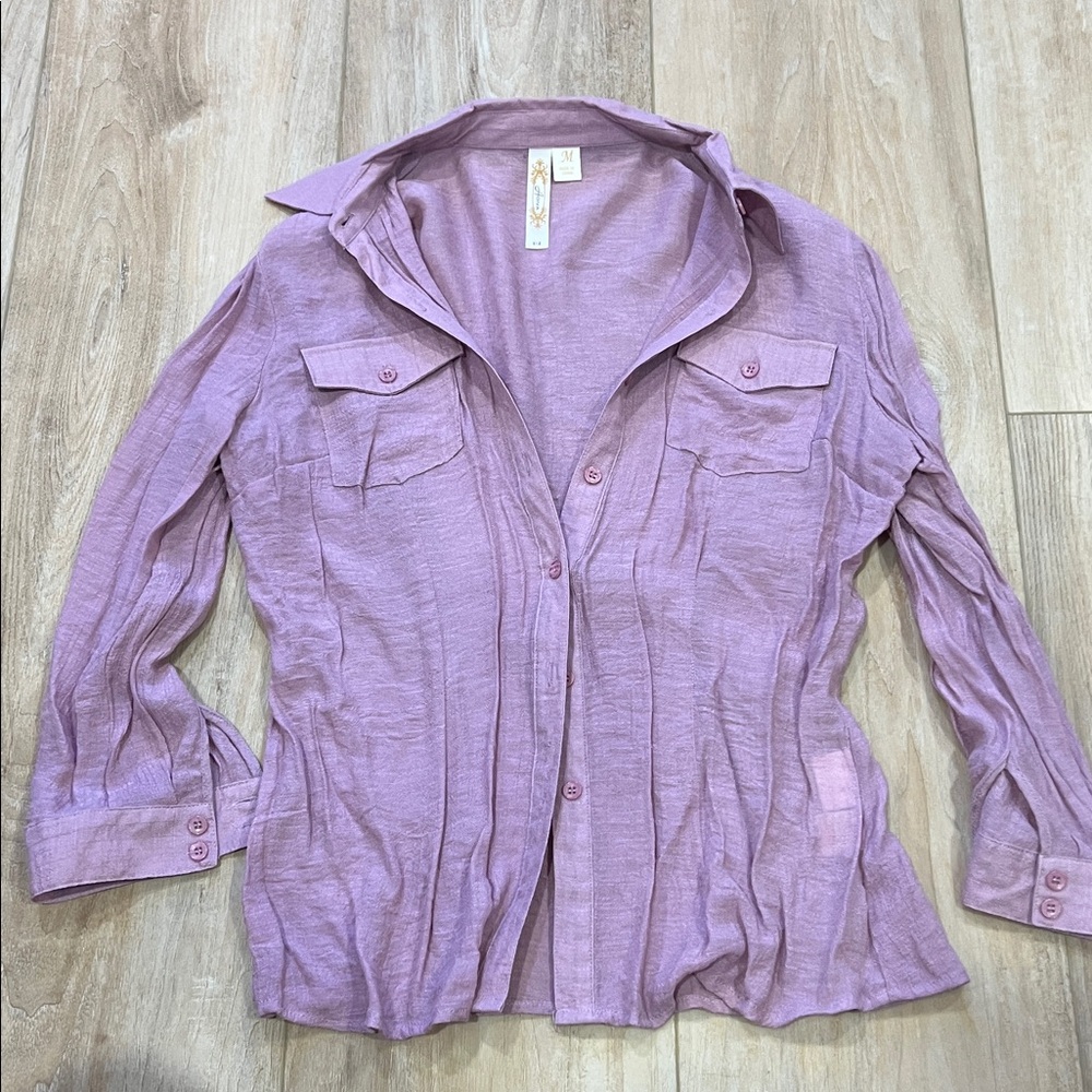Adiva Mauve Button-Down Women's Shirt